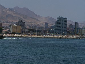 Antofagasta vanaf die hawe gesien.